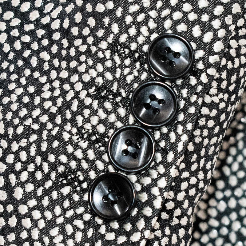 Men's Silver Glitter Slim-Fit Dinner Jacket With Satin Shawl Lapels