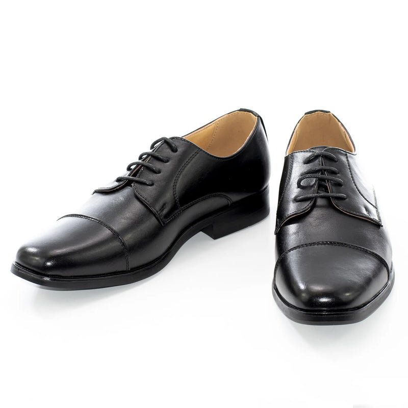 Black Cap-toe Derby for Kids