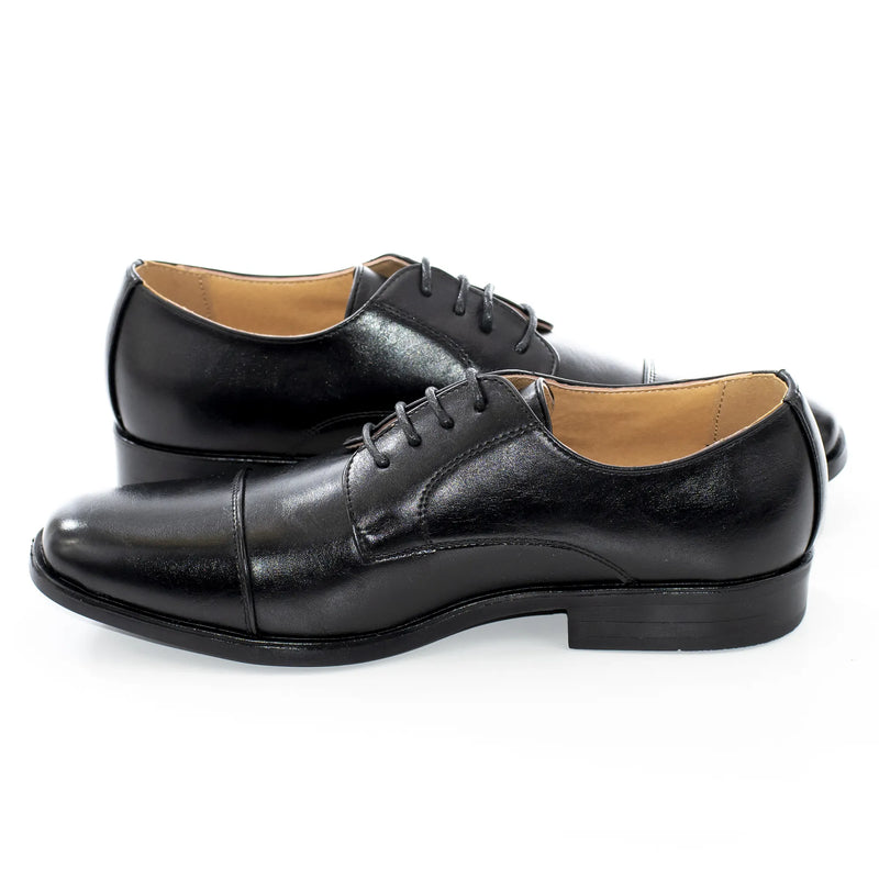 Black Cap-toe Derby for Kids