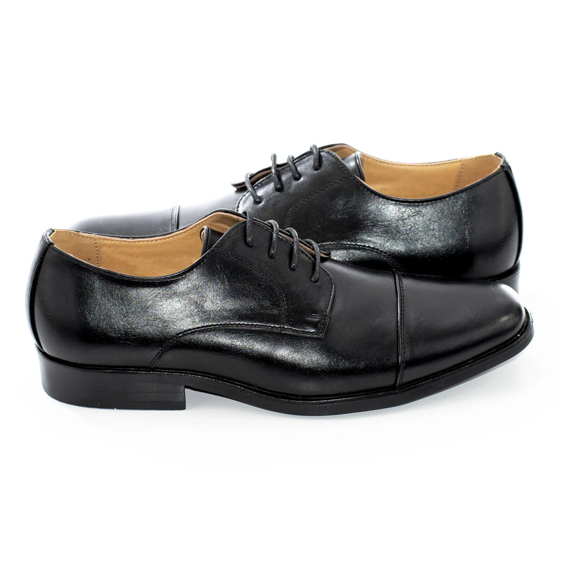 Black Cap-toe Derby for Kids