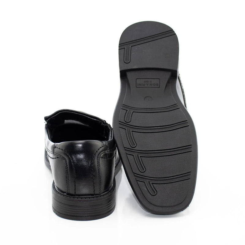 Black Kids Mock Toe Loafer