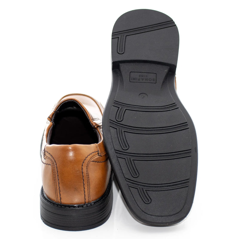 Cognac Kids Mock Toe Loafer