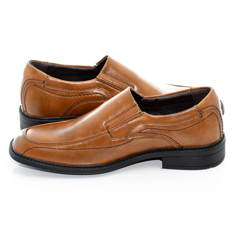 Cognac Kids Mock Toe Loafer