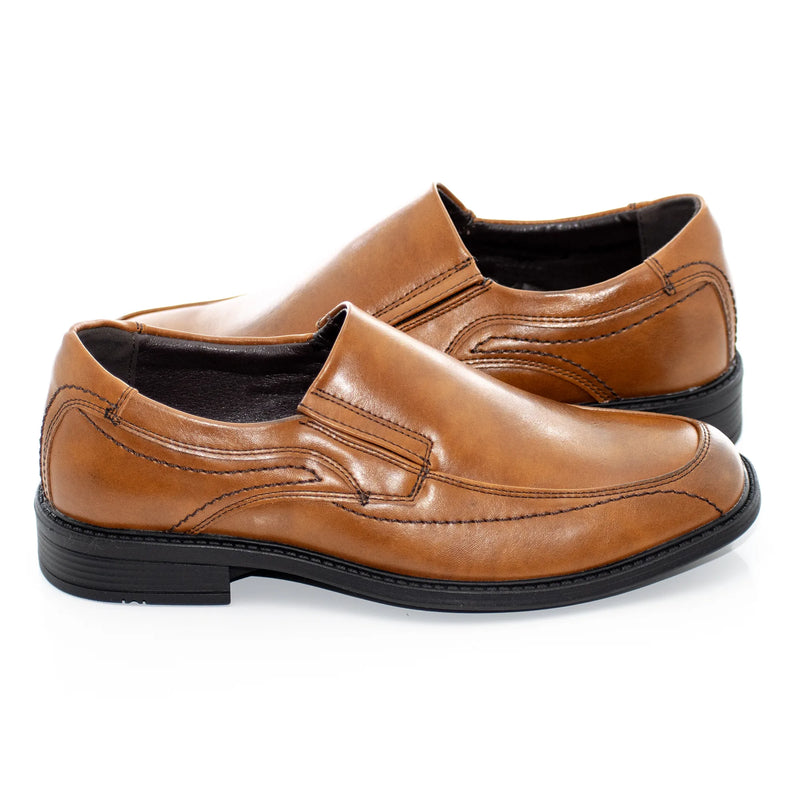 Cognac Kids Mock Toe Loafer