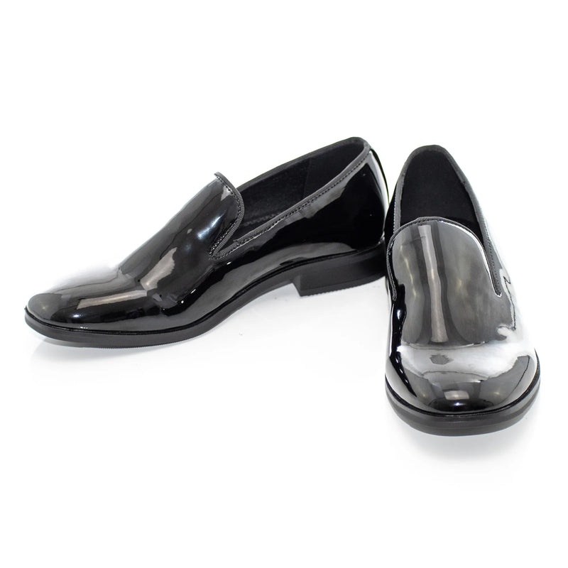 Black Patent Leather Slip-On Kids Dress Loafer