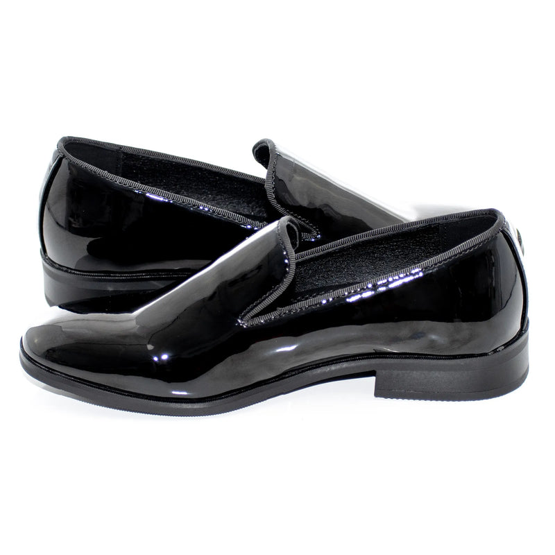Black Patent Leather Slip-On Kids Dress Loafer