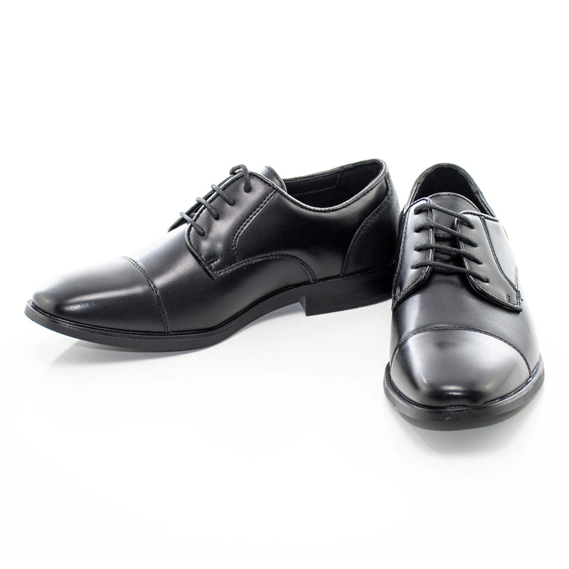 Black Cap Toe Kids Derby