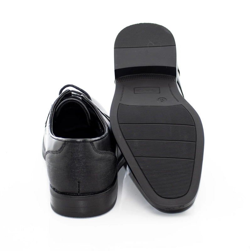 Black Cap Toe Kids Derby