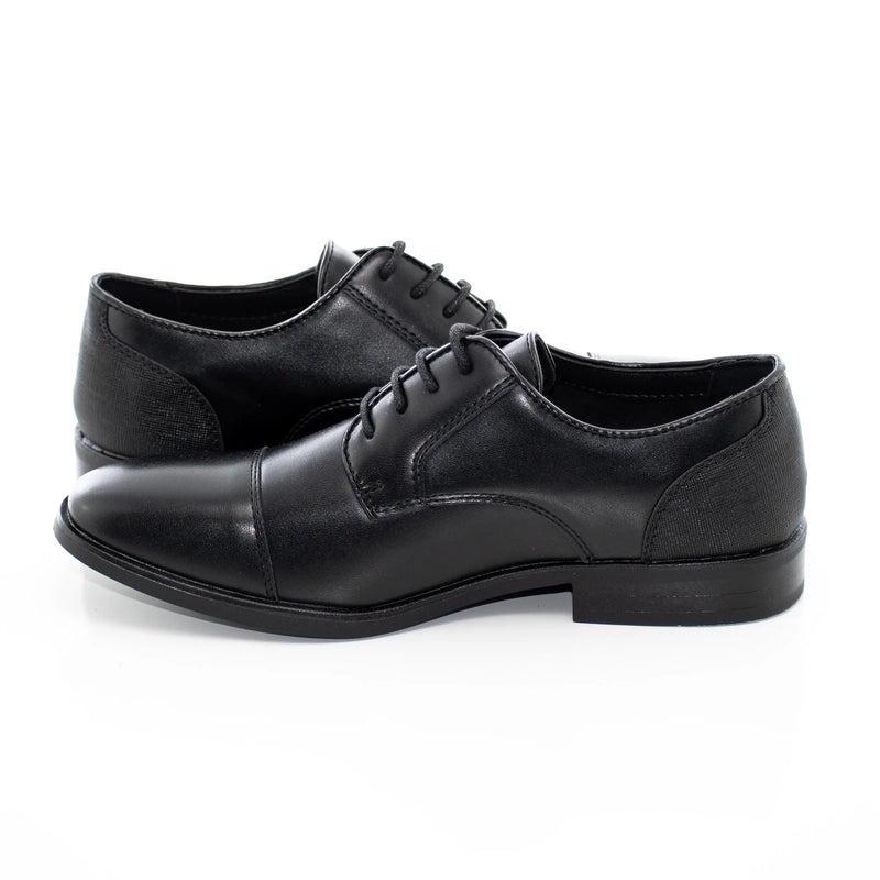 Black Cap Toe Kids Derby