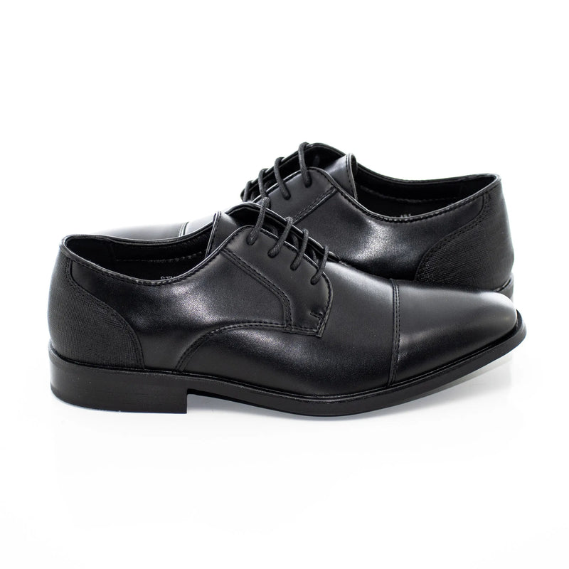 Black Cap Toe Kids Derby