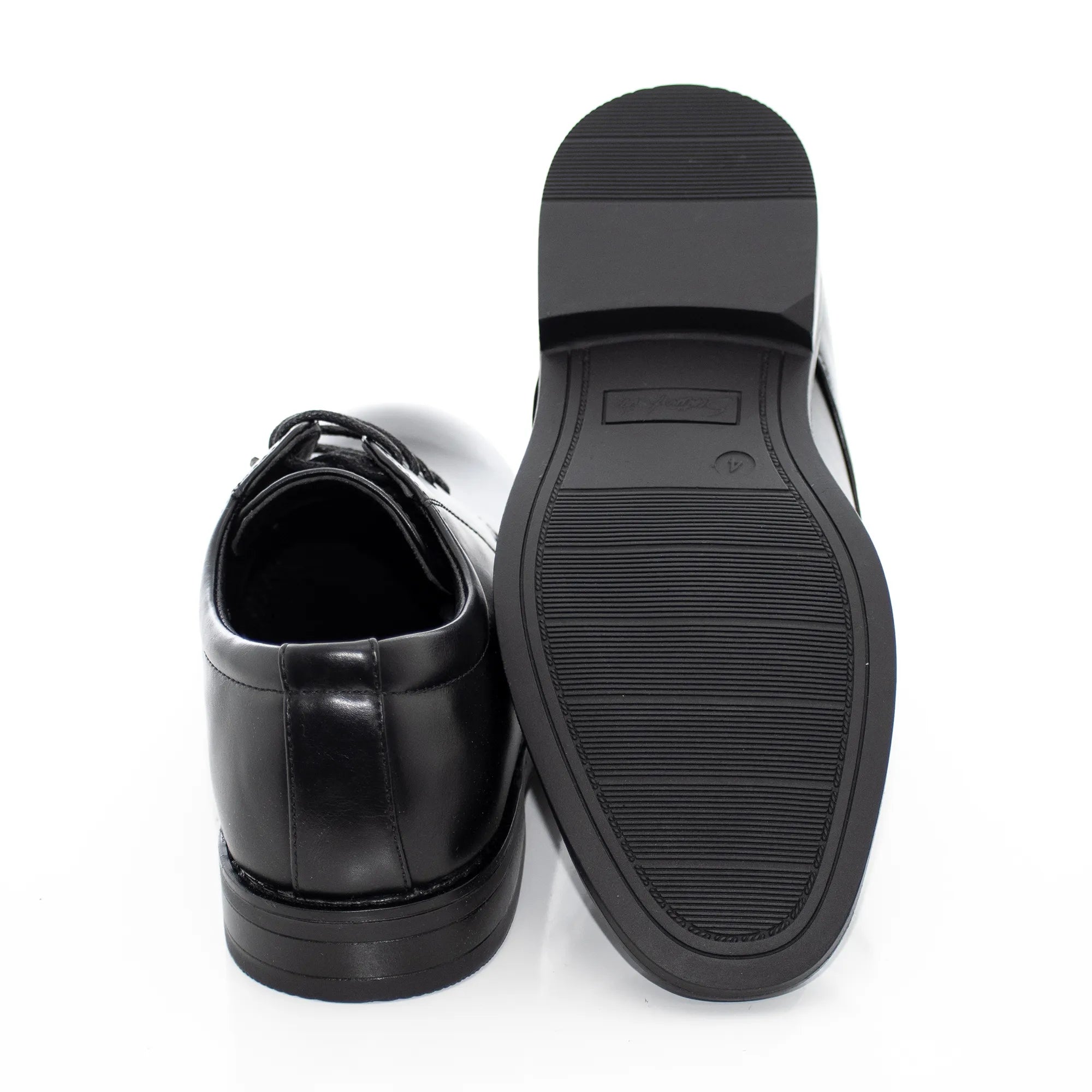 Black Leather Kids Derby