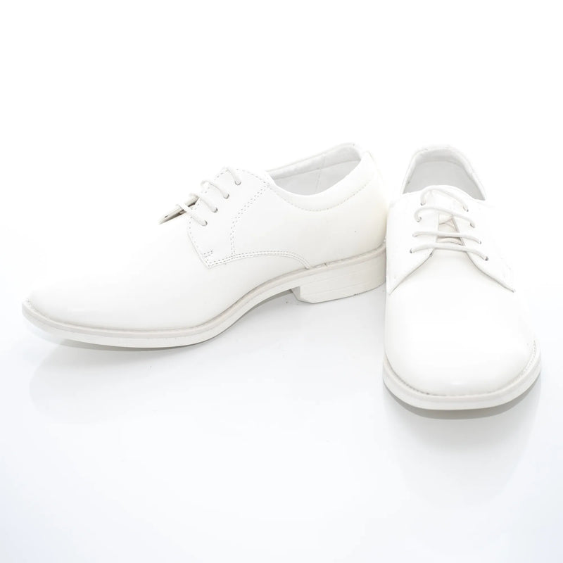 White Leather Kids Derby