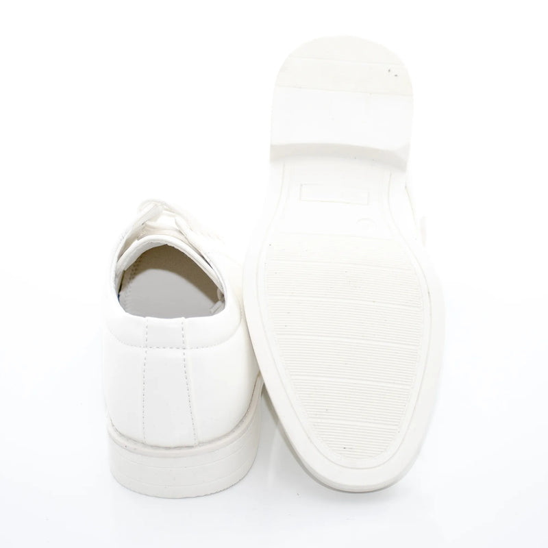 White Leather Kids Derby