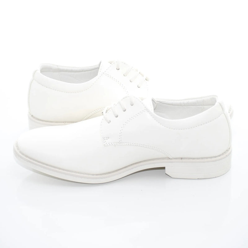 White Leather Kids Derby