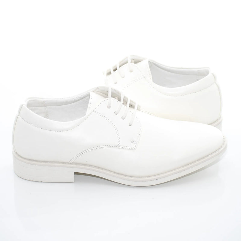 White Leather Kids Derby
