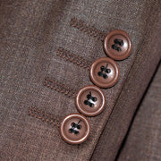 Brown Twill 3-Piece Tailored-Fit Suit