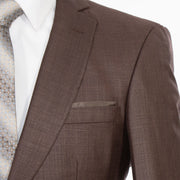 Brown Twill 3-Piece Tailored-Fit Suit