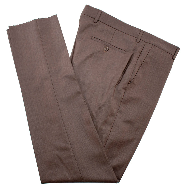 Brown Twill 3-Piece Tailored-Fit Suit