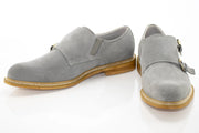 Light Gray Suede Double Monk Strap Dress Shoe