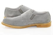 Light Gray Suede Double Monk Strap Dress Shoe
