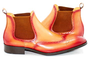 Burgundy and Cognac Ombre Leather Chelsea Boot