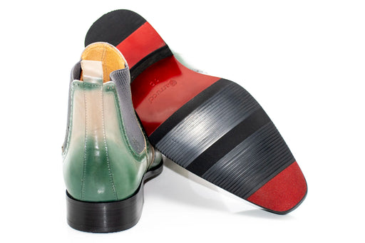 Green and Bone Ombre Leather Chelsea Boot