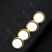 Black and White Split-Color 2-Piece Tailored-Fit Wool Suit