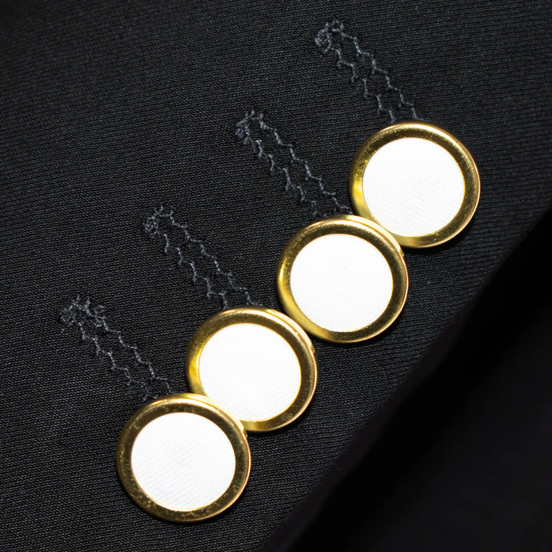 Black and White Split-Color 2-Piece Tailored-Fit Wool Suit