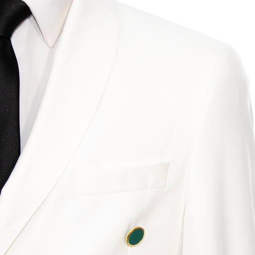 White and Green Split-Color 2-Piece Tailored-Fit Wool Suit