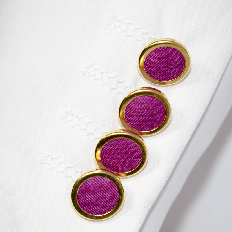 White and Lilac Split-Color 2-Piece Tailored-Fit Wool Suit