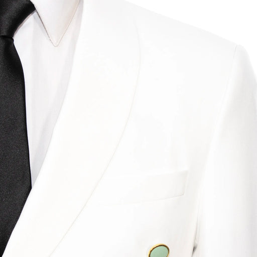 White and Mint Split-Color 2-Piece Tailored-Fit Wool Suit