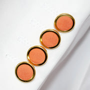 White and Peach Split-Color 2-Piece Tailored-Fit Wool Suit