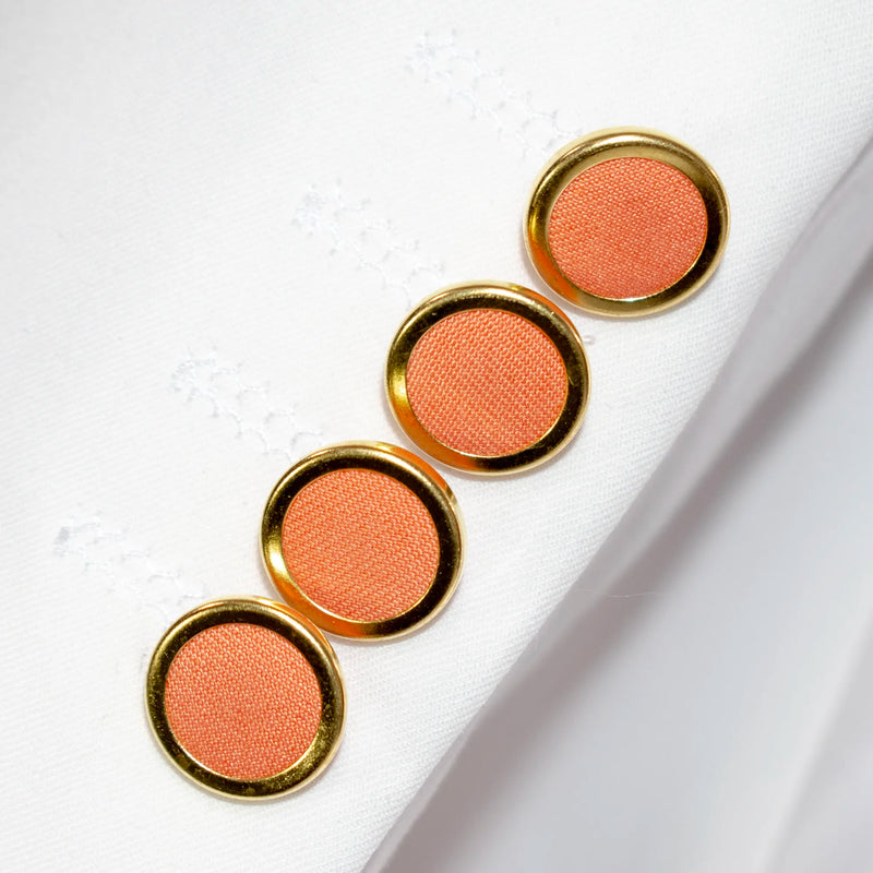 White and Peach Split-Color 2-Piece Tailored-Fit Wool Suit