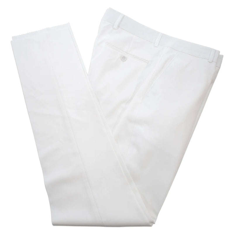 White and Green Split-Color 2-Piece Tailored-Fit Wool Suit