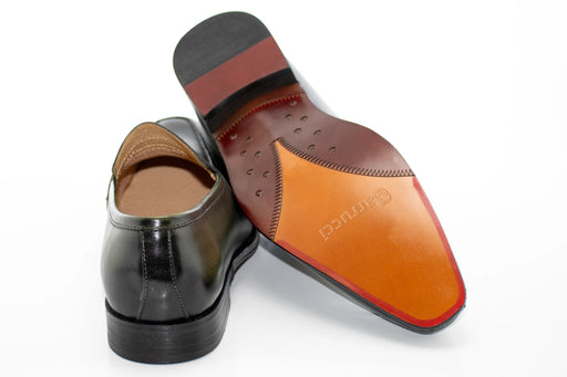 Men's Olive Green Leather Penny Loafer