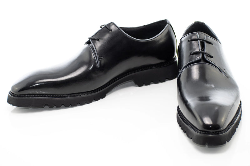 Black Plain Derby Dress Shoes