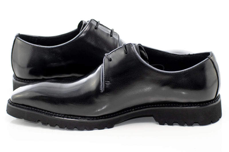 Black Plain Derby Dress Shoes