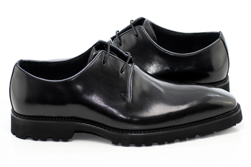 Black Plain Derby Dress Shoes