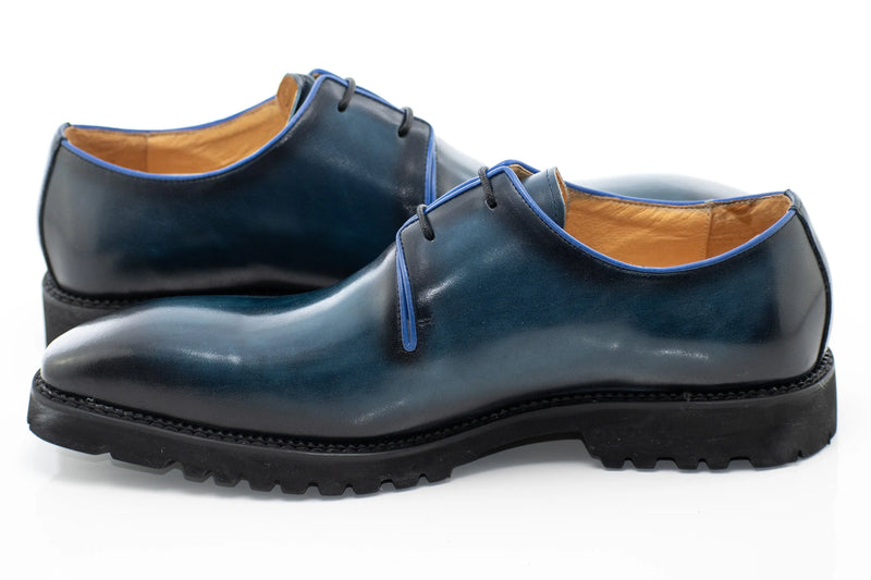 Navy Plain Derby Dress Shoes