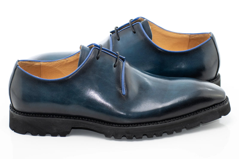Navy Plain Derby Dress Shoes