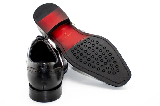 Men's Black And White Wingtip Derby Dress Shoe