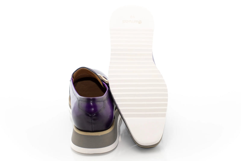 Purple Patent Leather Monk Strap Dress Shoe