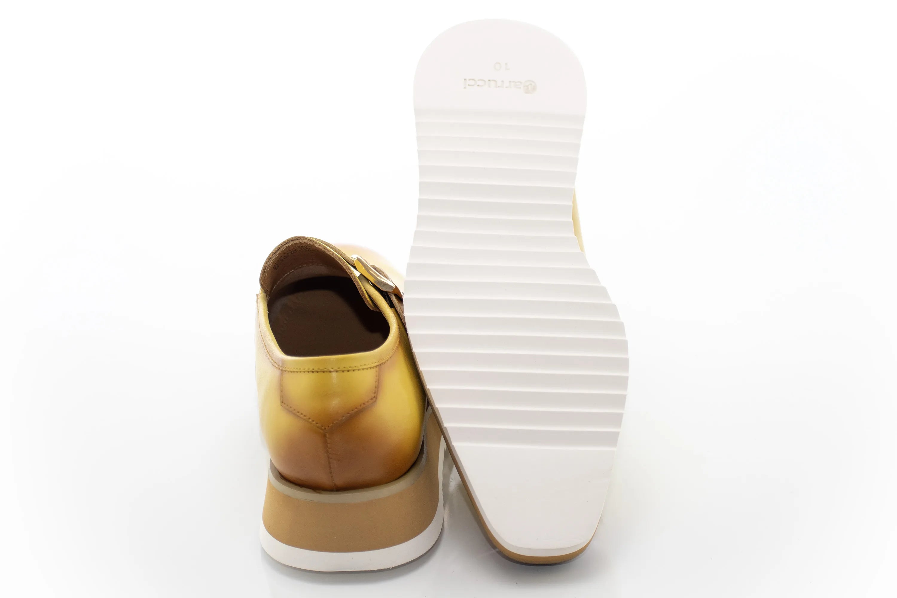 Yellow Patent Leather Monk Strap Dress Shoe
