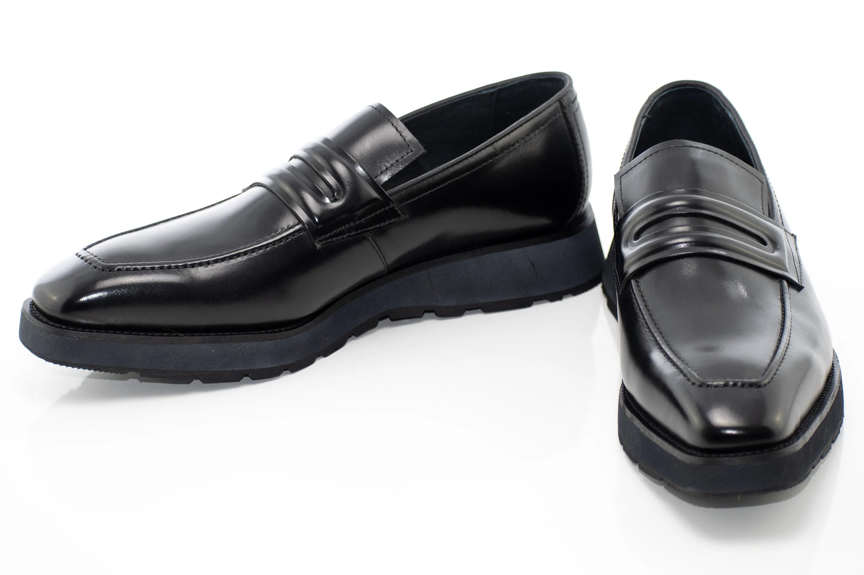 Black Leather Casual Penny Loafer