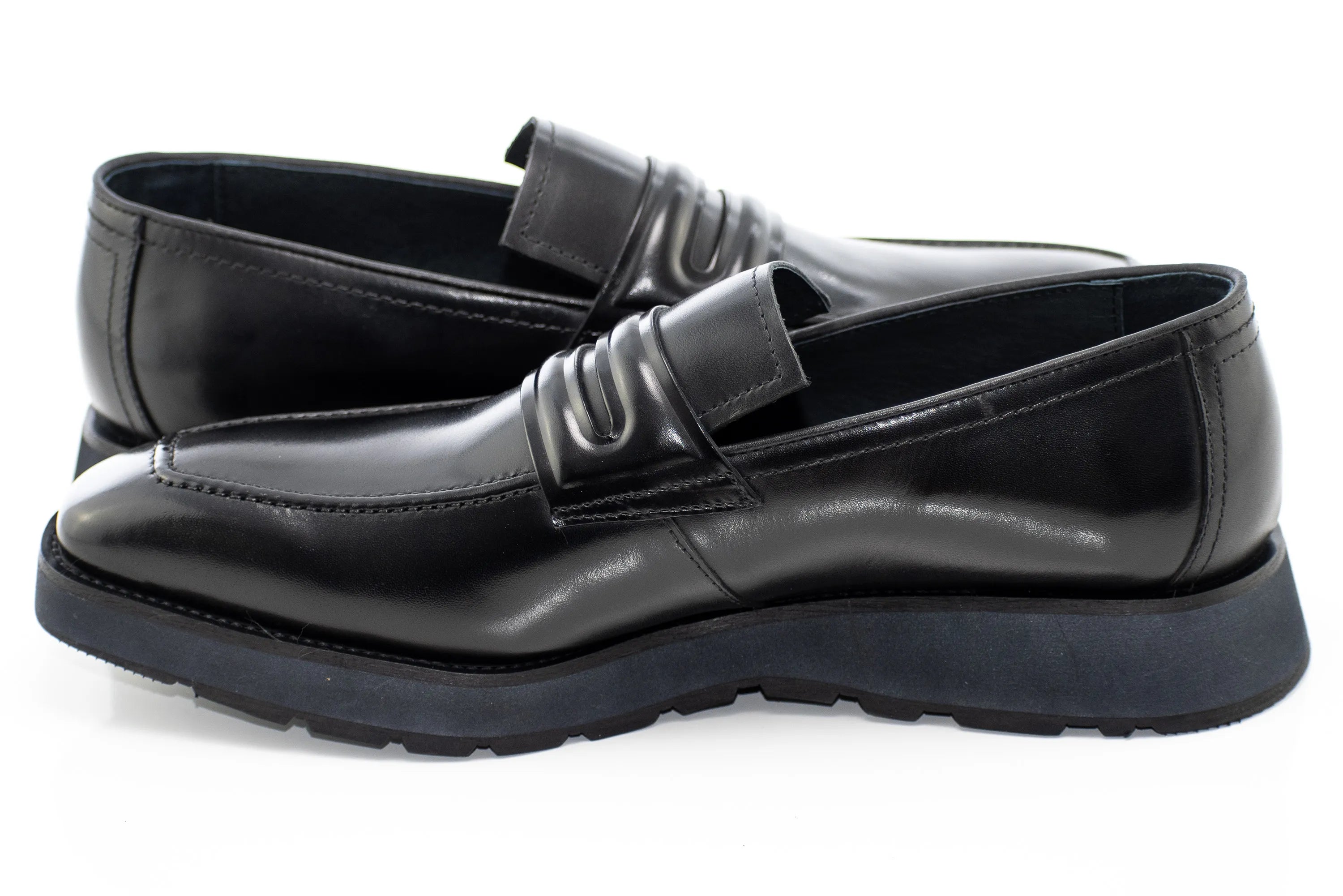 Black Leather Casual Penny Loafer