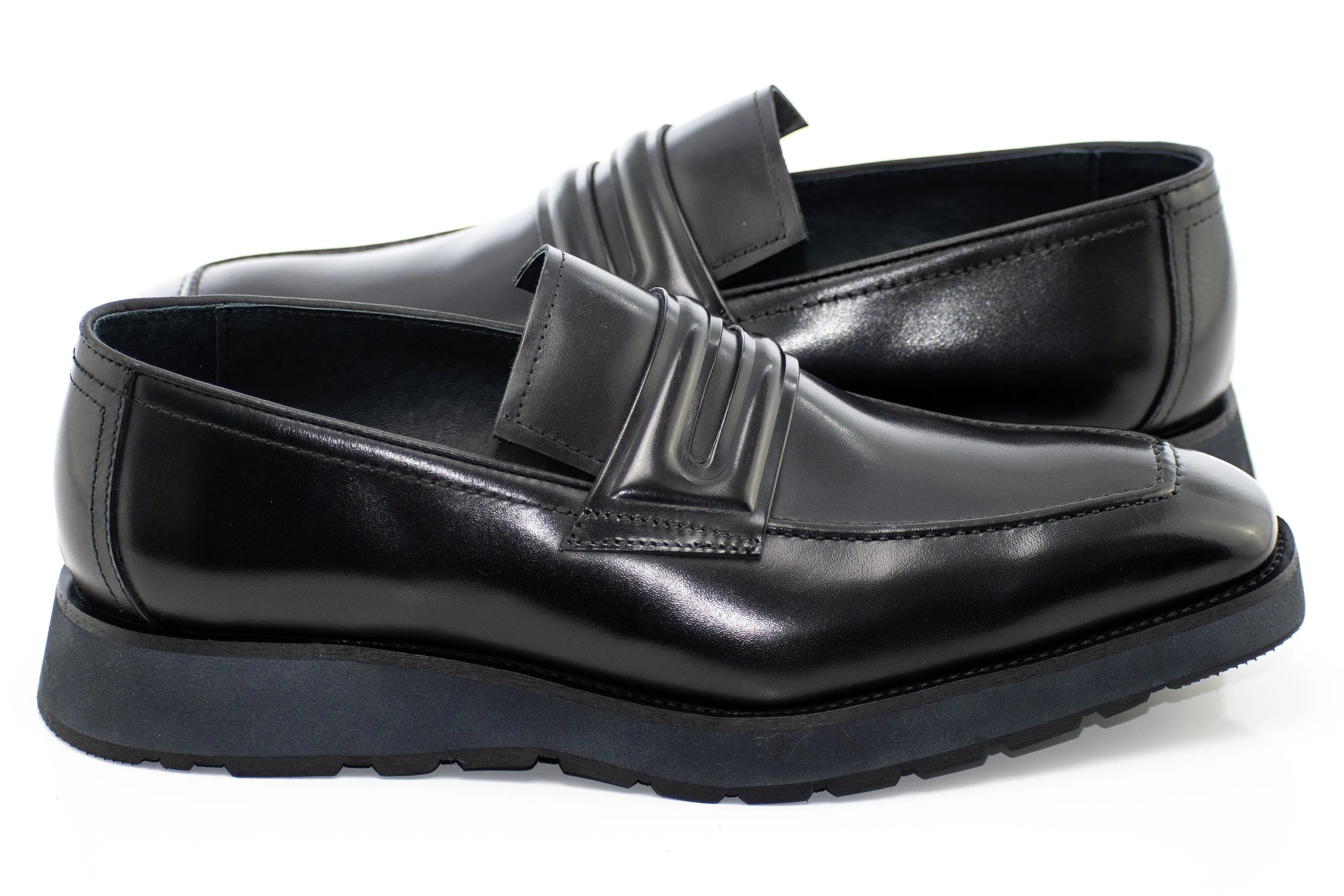 Black Leather Casual Penny Loafer