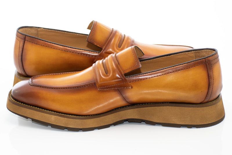 Cognac Leather Casual Penny Loafer