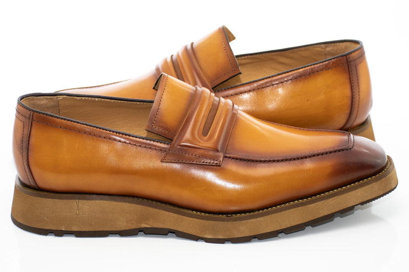 Cognac Leather Casual Penny Loafer