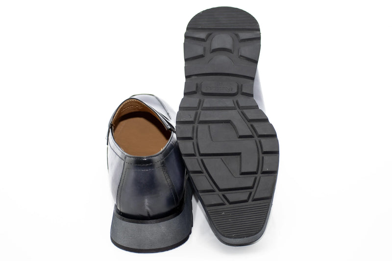 Gray Leather Casual Penny Loafer