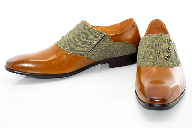 Cognac Button-Up Slip-On Dress Loafer